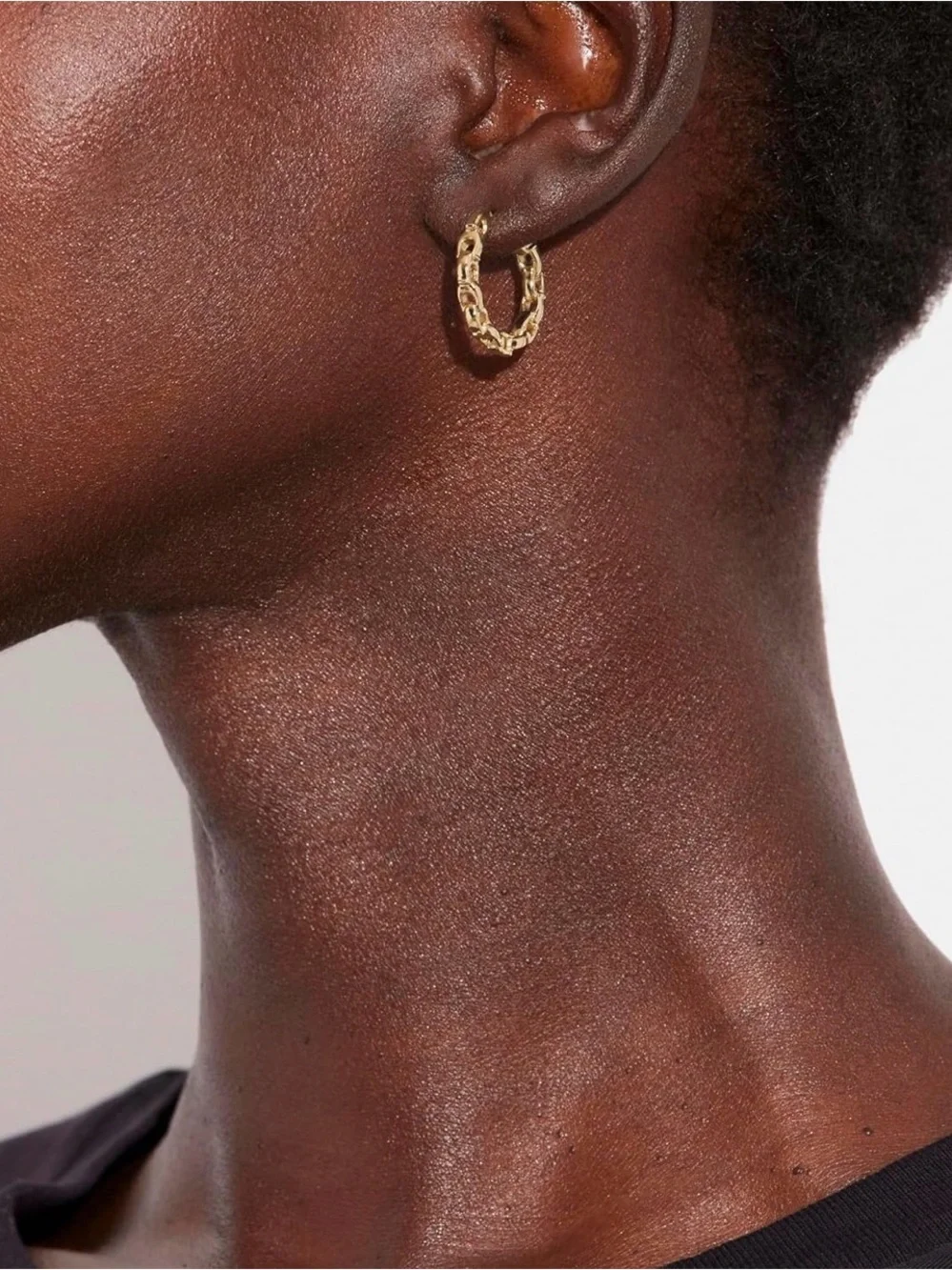 COACH Linked C Hoop Earrings - Picture 2 of 4